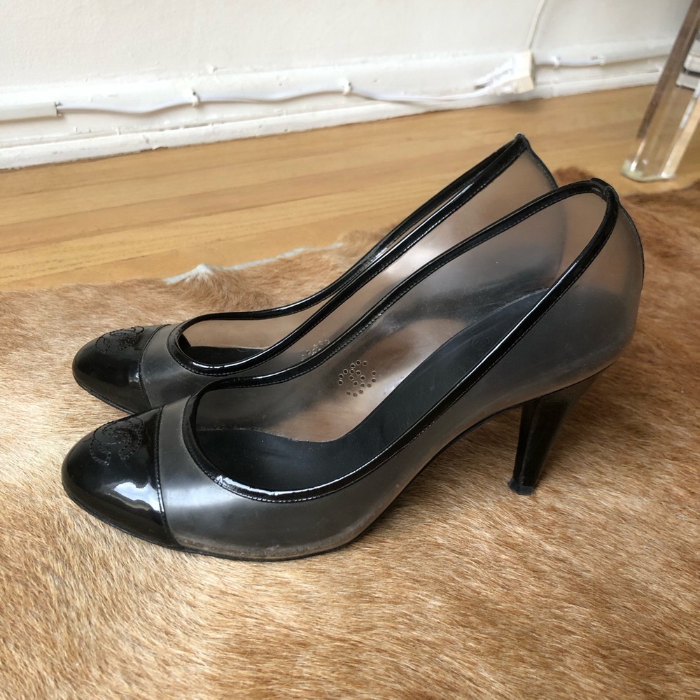 Chanel Black patent leather lucite CC stitched Women's pumps size 39 - Picture 2 of 10